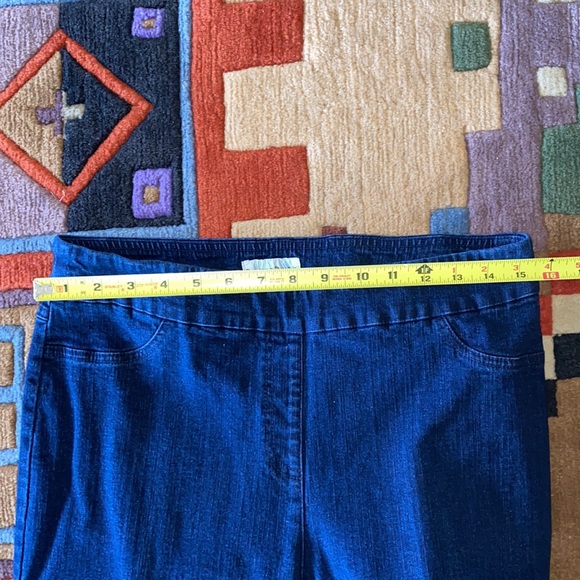 Draper’s and Damon’s Cotton & Spandex Denim Pants Suit Sparkles Beading - Picture 8 of 16